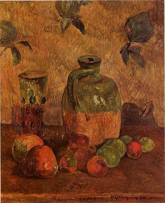 Apples, Jug, Iridescent Glass by Paul Gauguin