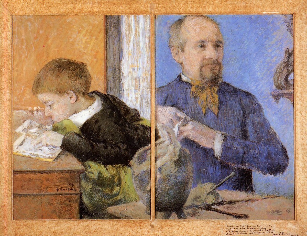 Aube the Sculptor and His Son by Paul Gauguin