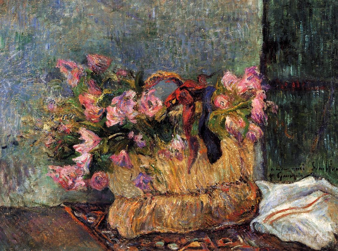 Basket of flowers by Paul Gauguin