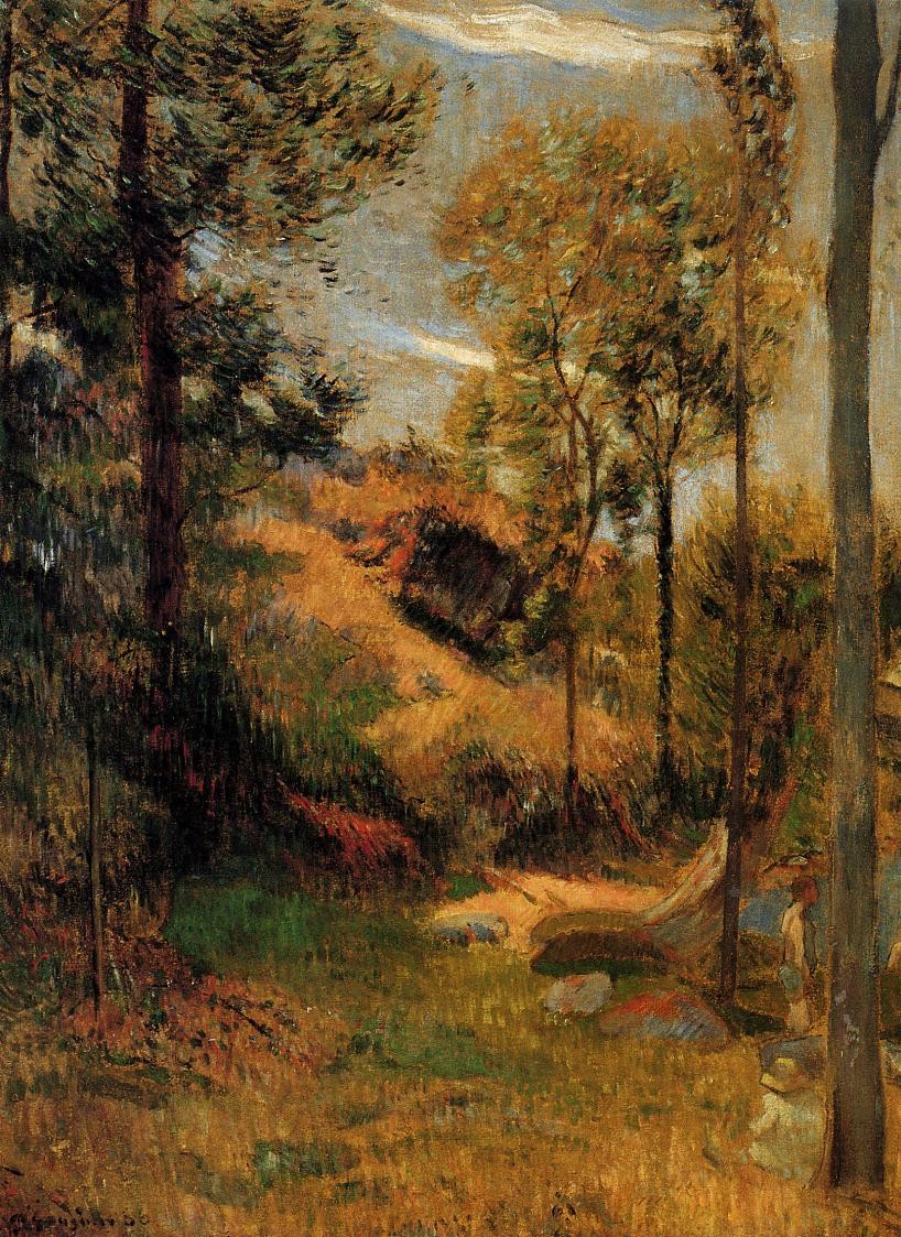 Bathing in Front of the Port of Pont-Aven by Paul Gauguin
