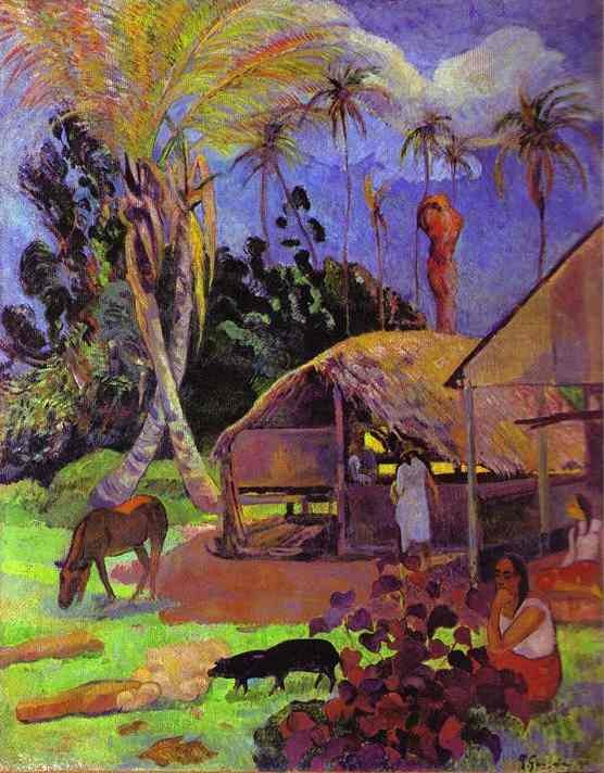 Black pigs by Paul Gauguin