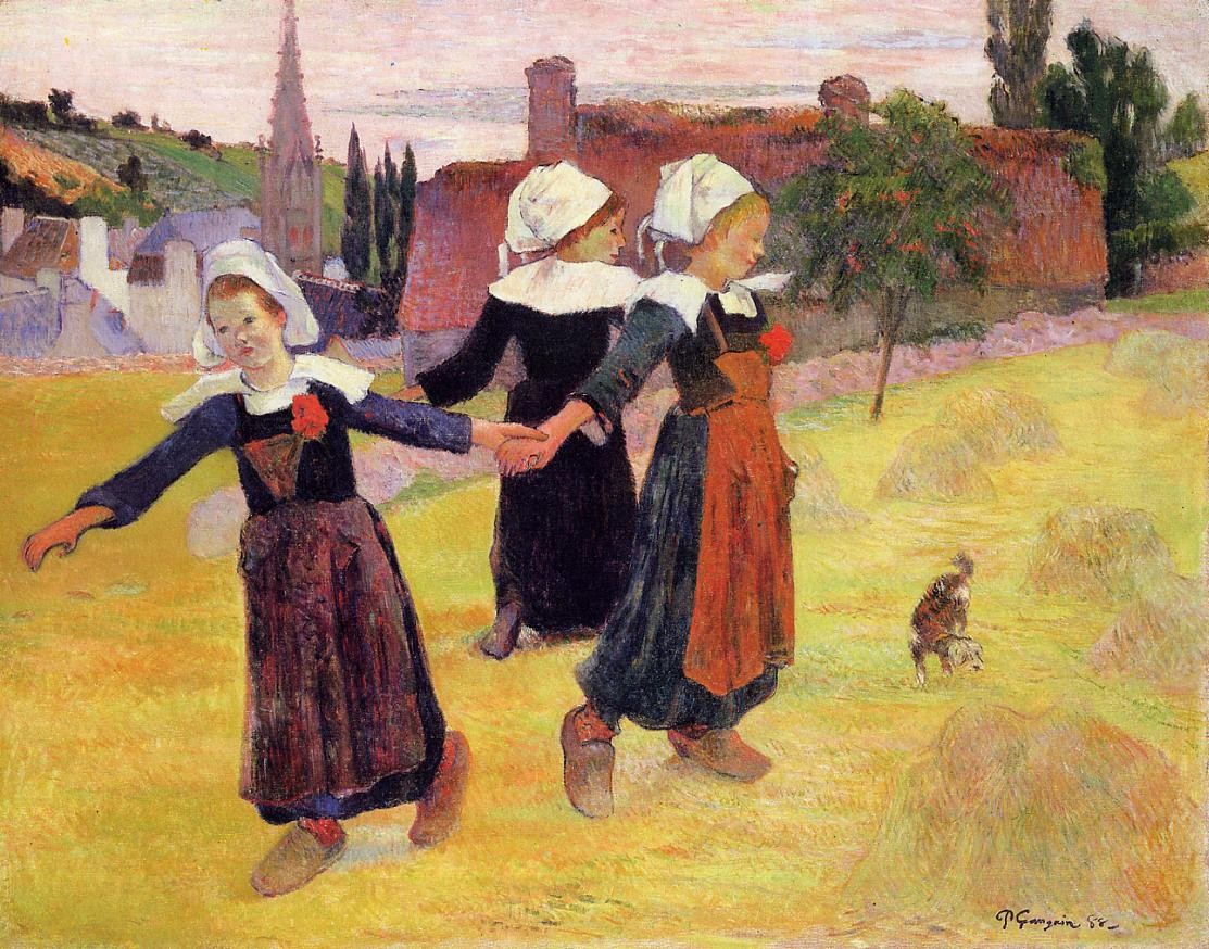 Breton girls dancing by Paul Gauguin