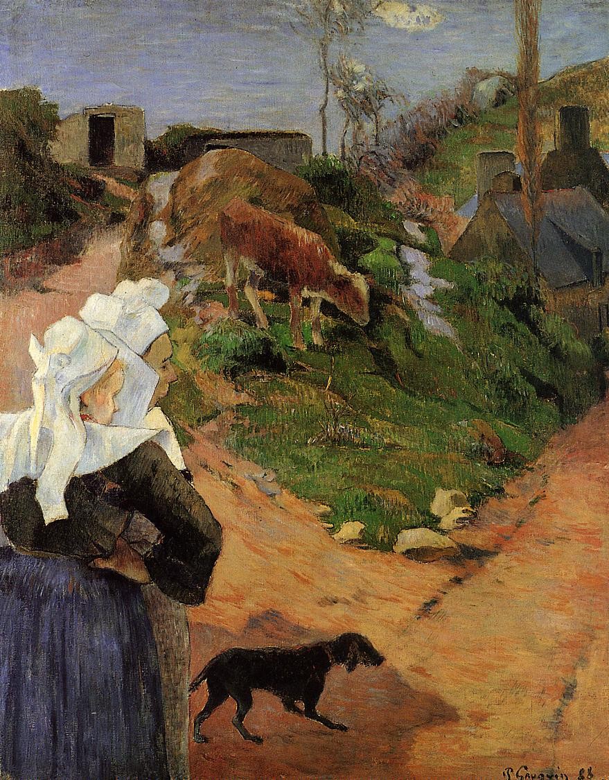 Breton Women at the Turn by Paul Gauguin