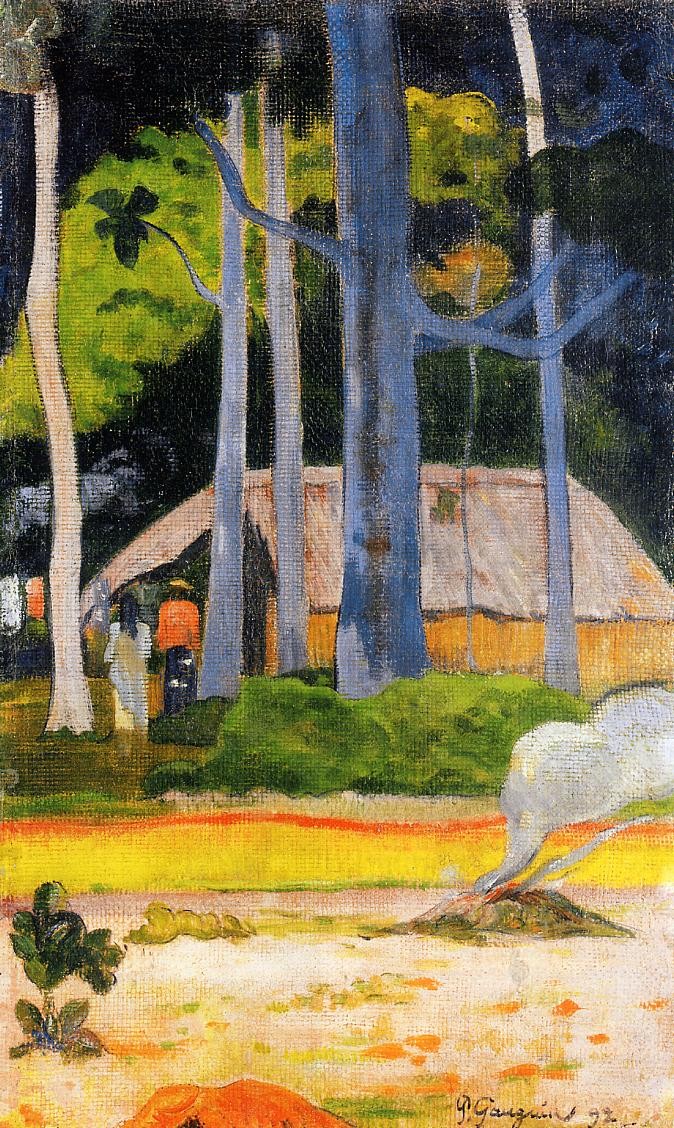 Cabin under the trees by Paul Gauguin