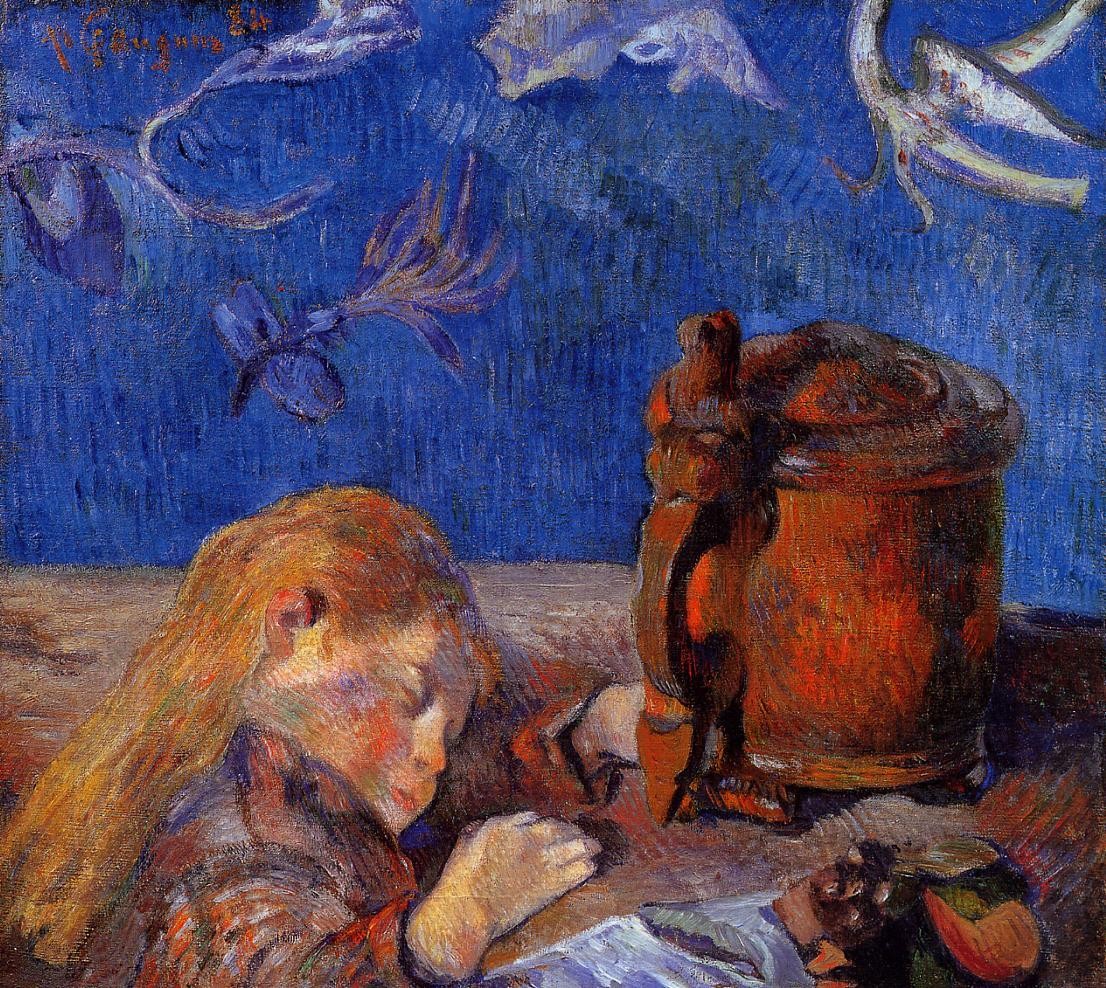 Clovis Gauguin asleep by Paul Gauguin