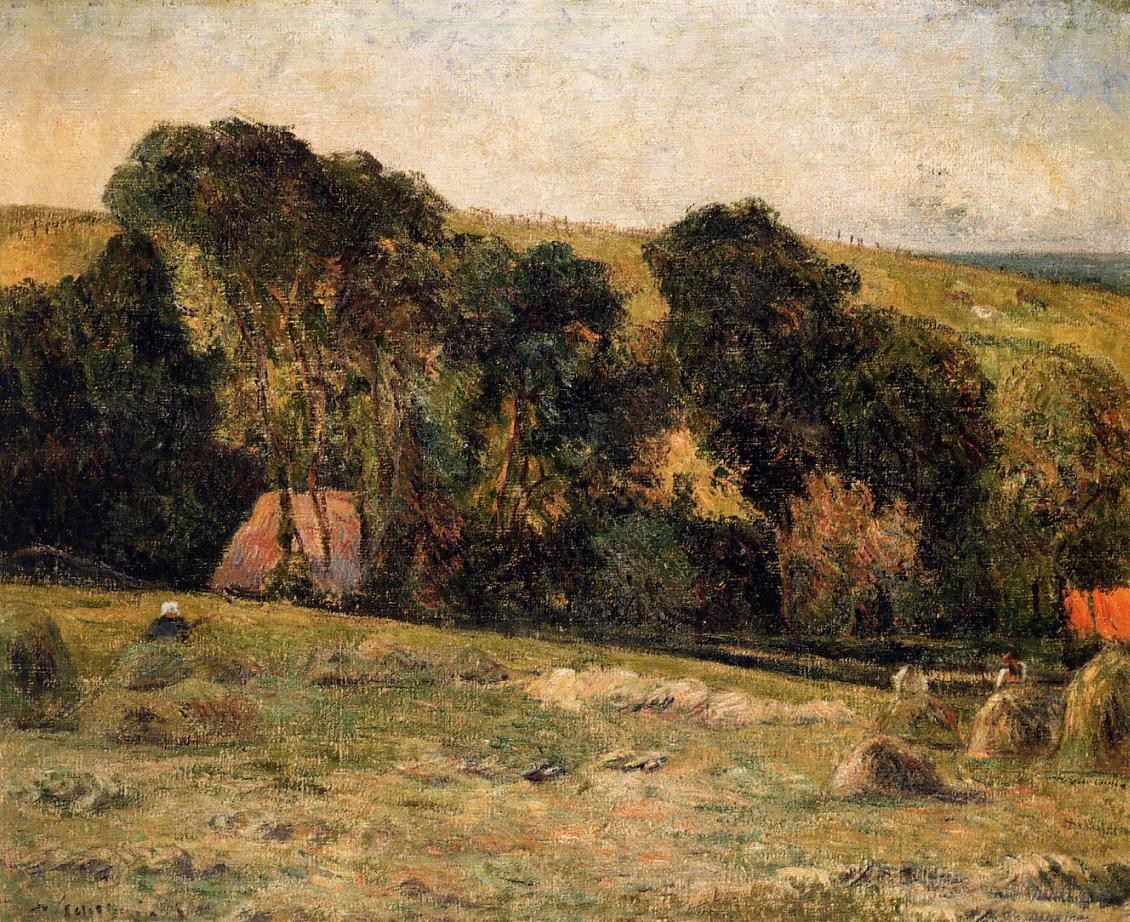 Haymaking near Dieppe by Paul Gauguin