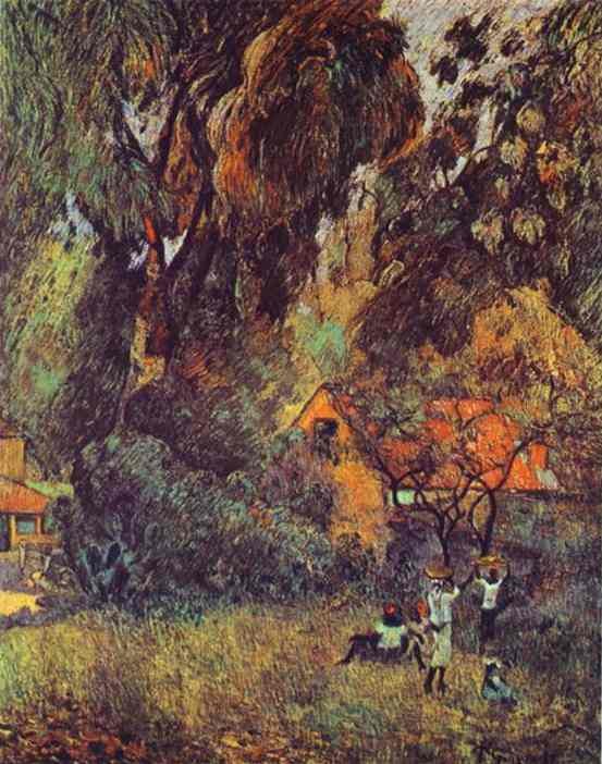 Huts under Trees by Paul Gauguin