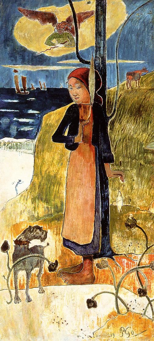 Jeanne d'Arc, or Breton girl spinning by Paul Gauguin