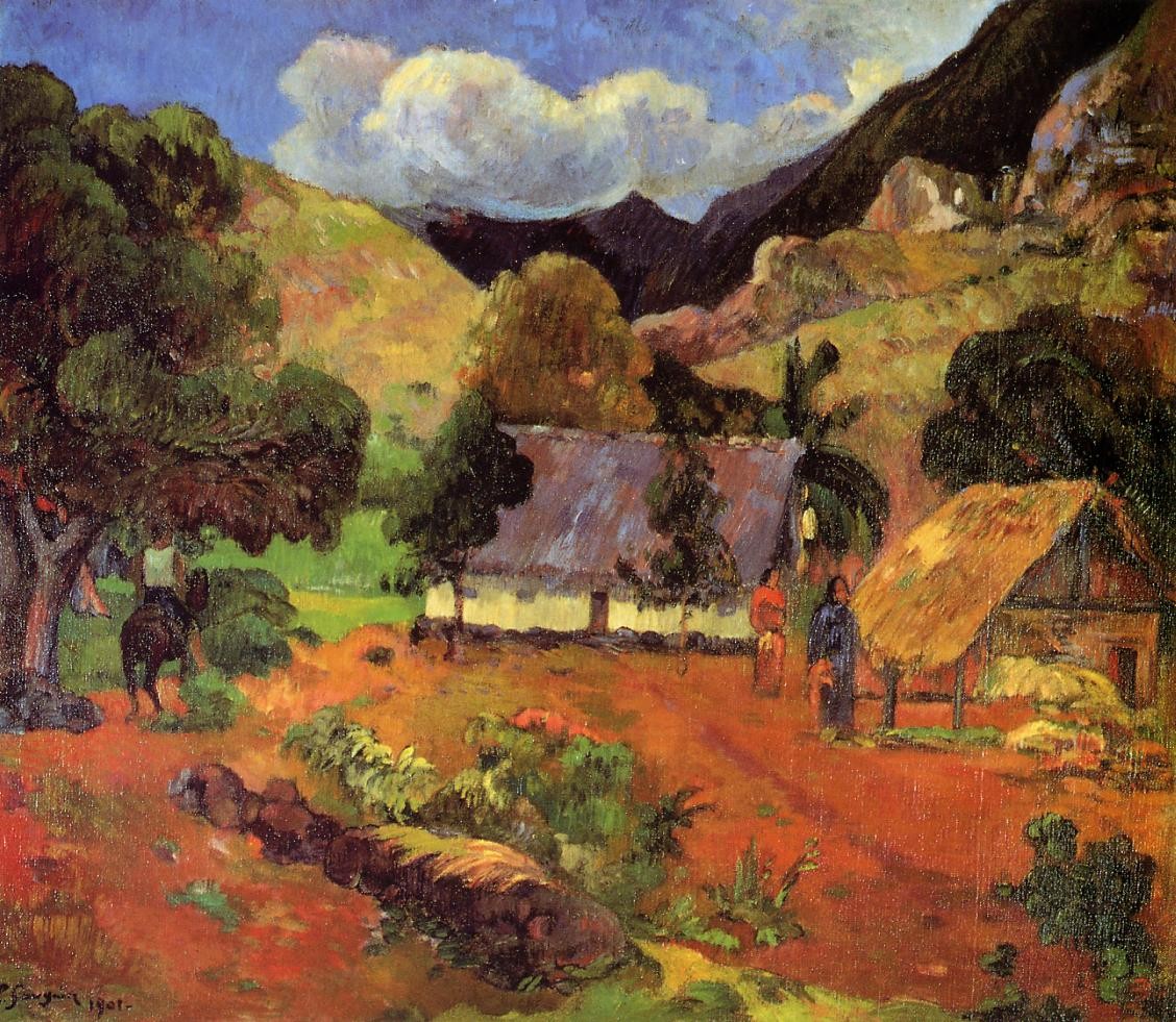 Landscape with three figures by Paul Gauguin