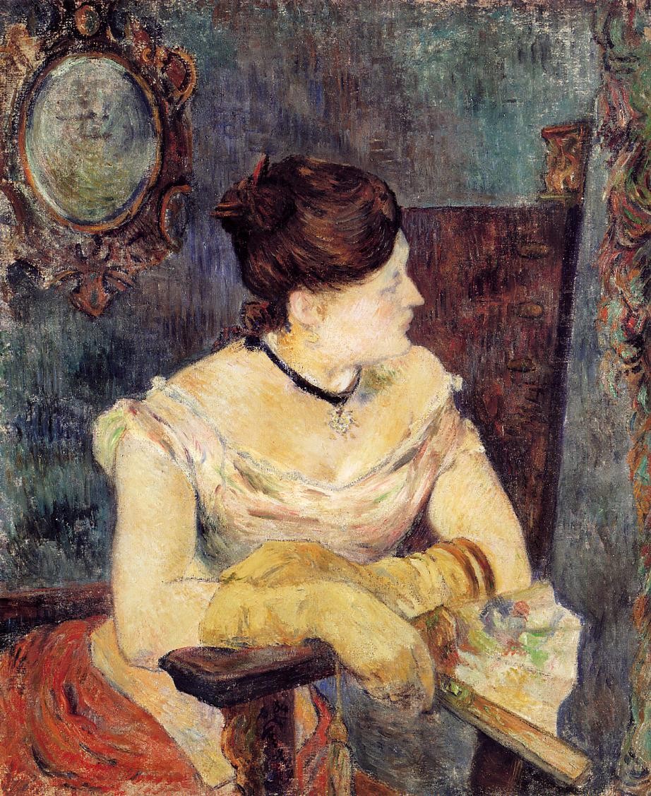 Mette Gauguin in an Evening Dress by Paul Gauguin