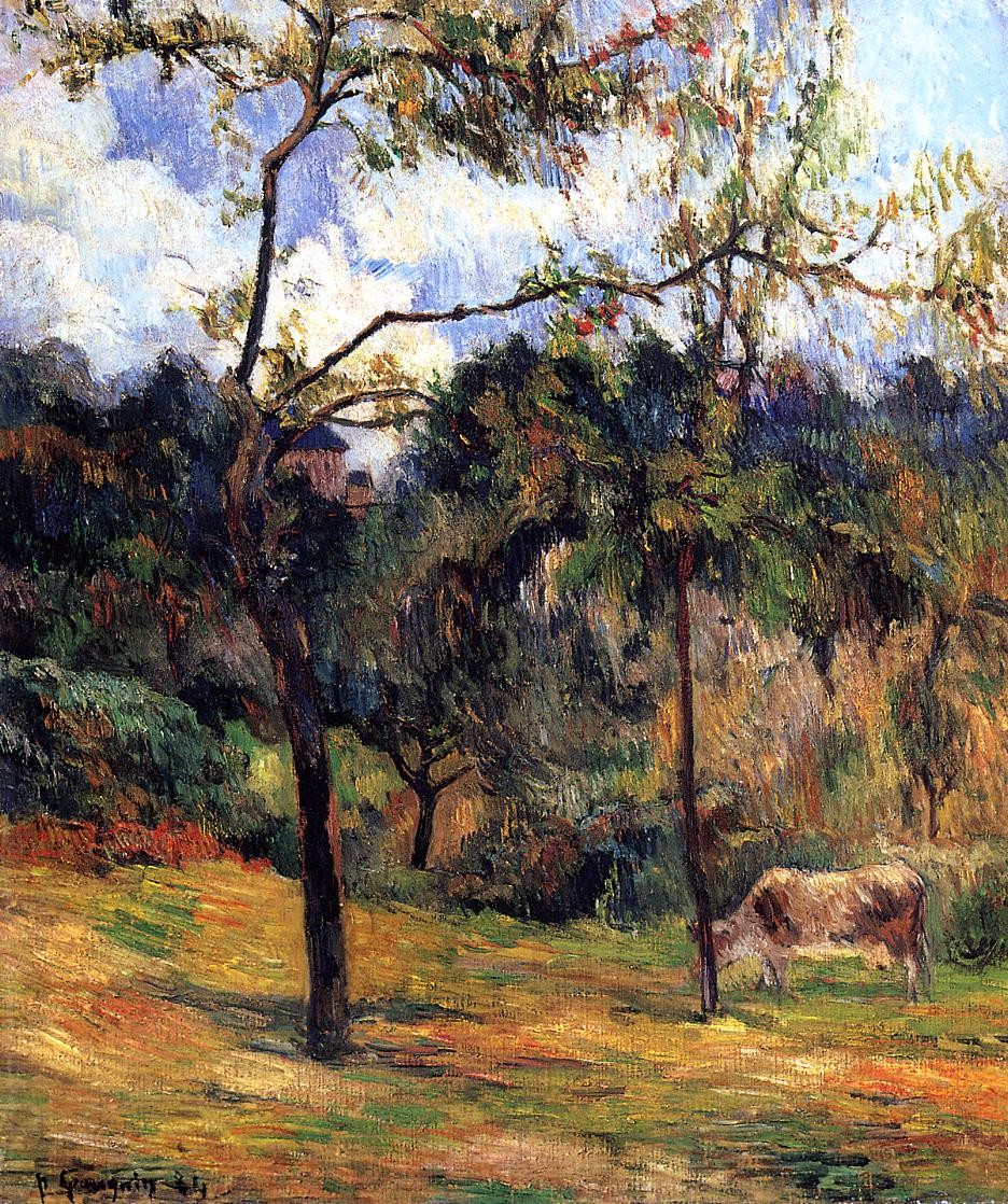 Normandy Landscape: Cow in a Meadow by Paul Gauguin