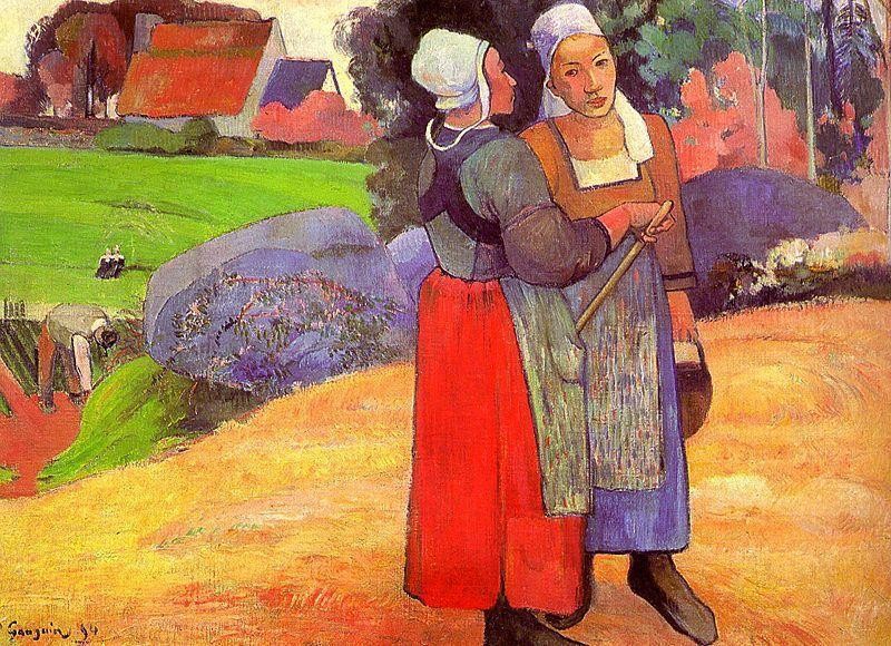 Paysannes bretones by Paul Gauguin