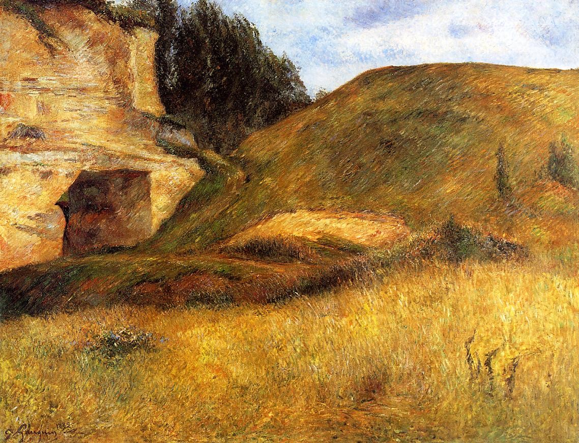 Quarry hole in the cliff by Paul Gauguin