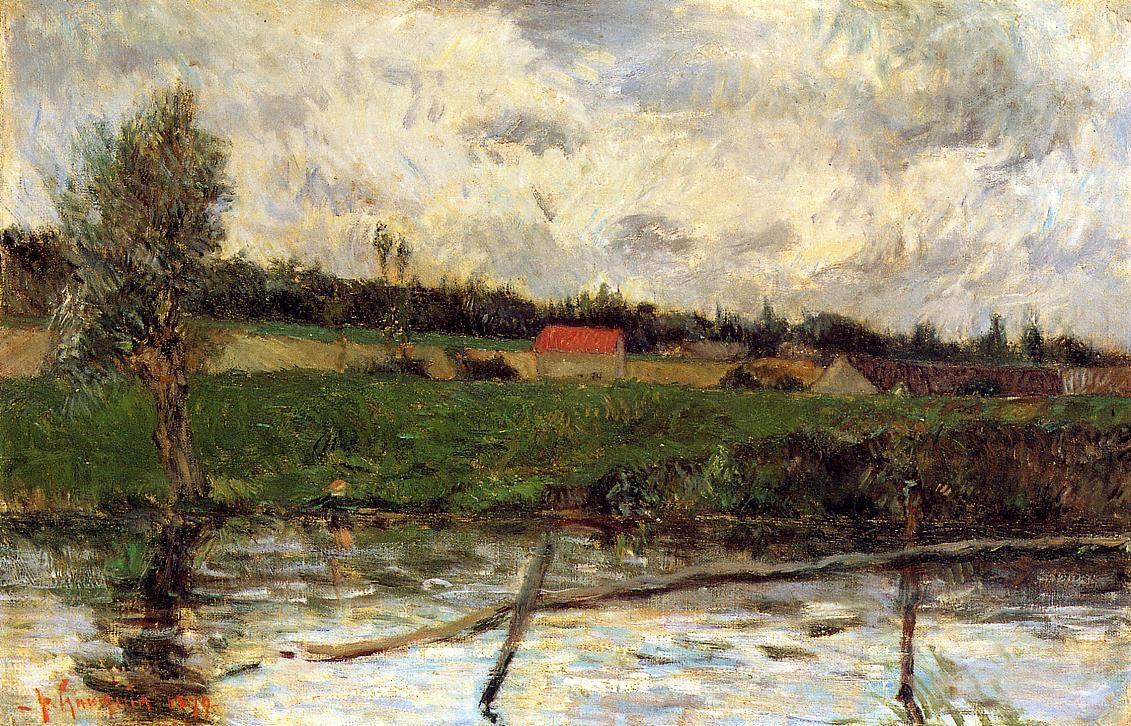 Riverside (Breton landscape) by Paul Gauguin