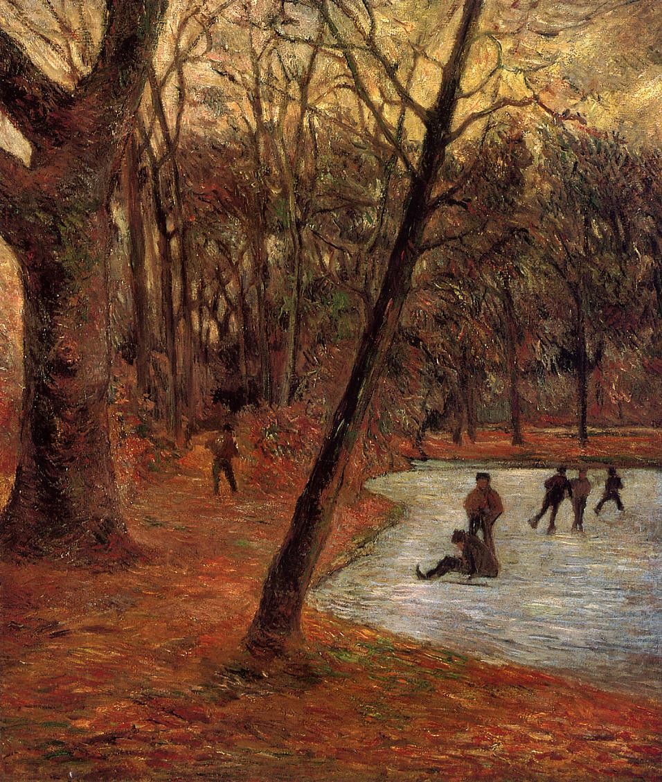 Skaters in Fredericksberg park by Paul Gauguin