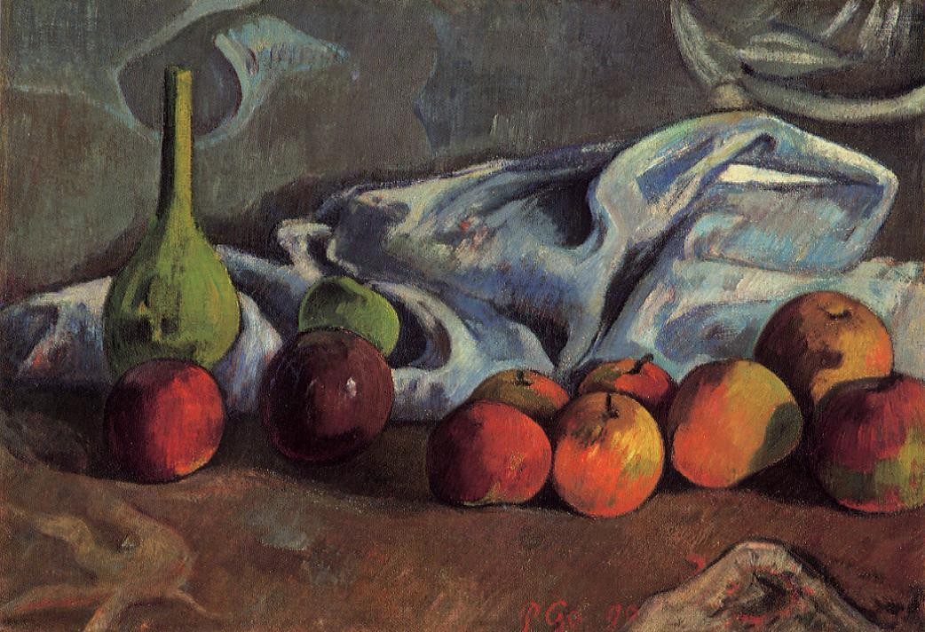 Still life with apples and green vase by Paul Gauguin