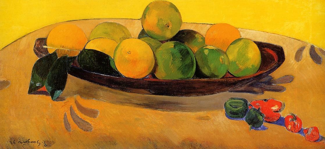 Still life with Tahitian oranges by Paul Gauguin