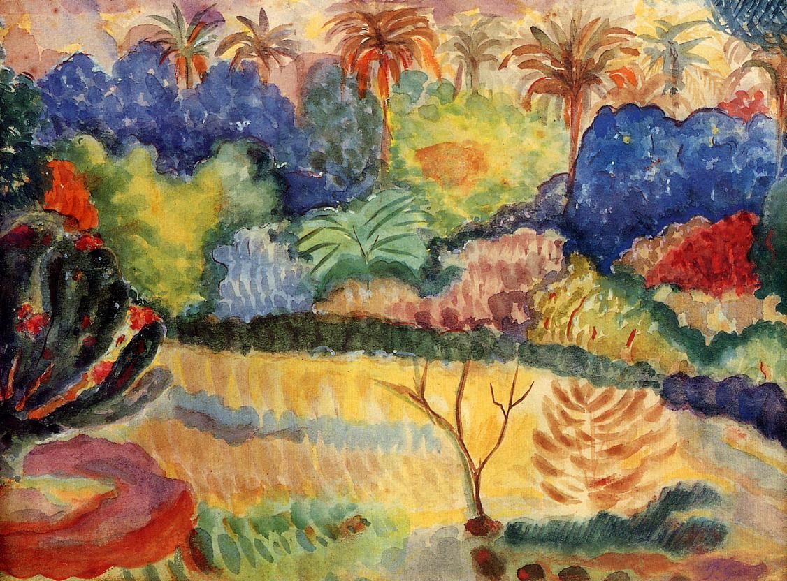 Tahitian landscape by Paul Gauguin