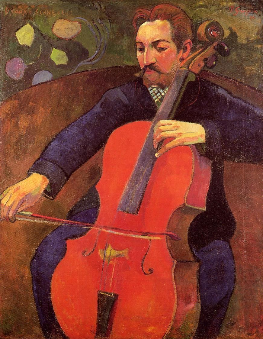 The Cellist (Portrait of Upaupa Scheklud) by Paul Gauguin