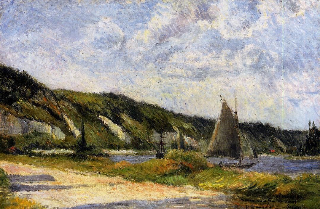 The cliffs of Le-Bouille by Paul Gauguin