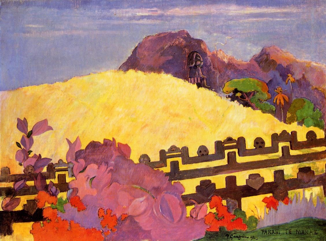 The sacred mountain by Paul Gauguin