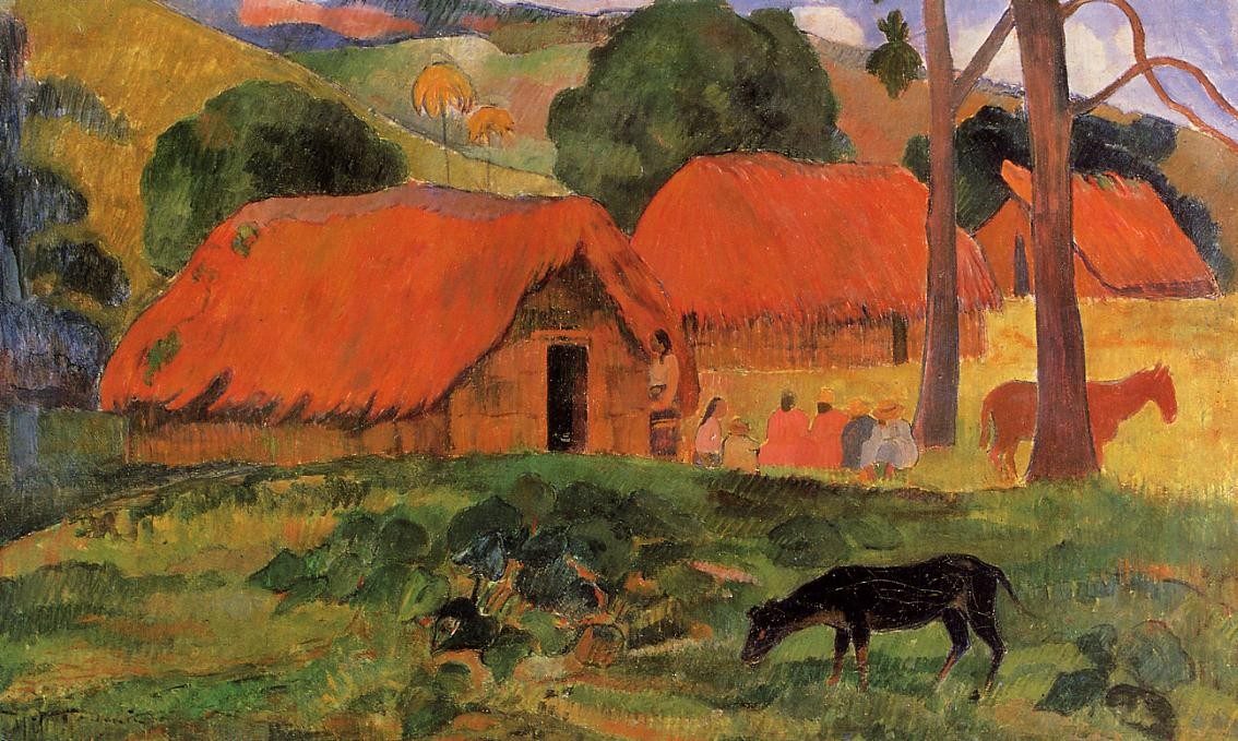 The Three Huts by Paul Gauguin