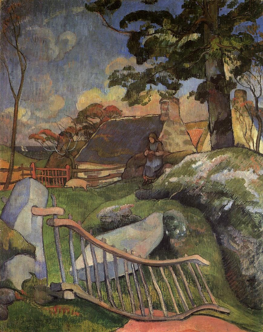The Wooden Gate (The Pig Keeper) by Paul Gauguin