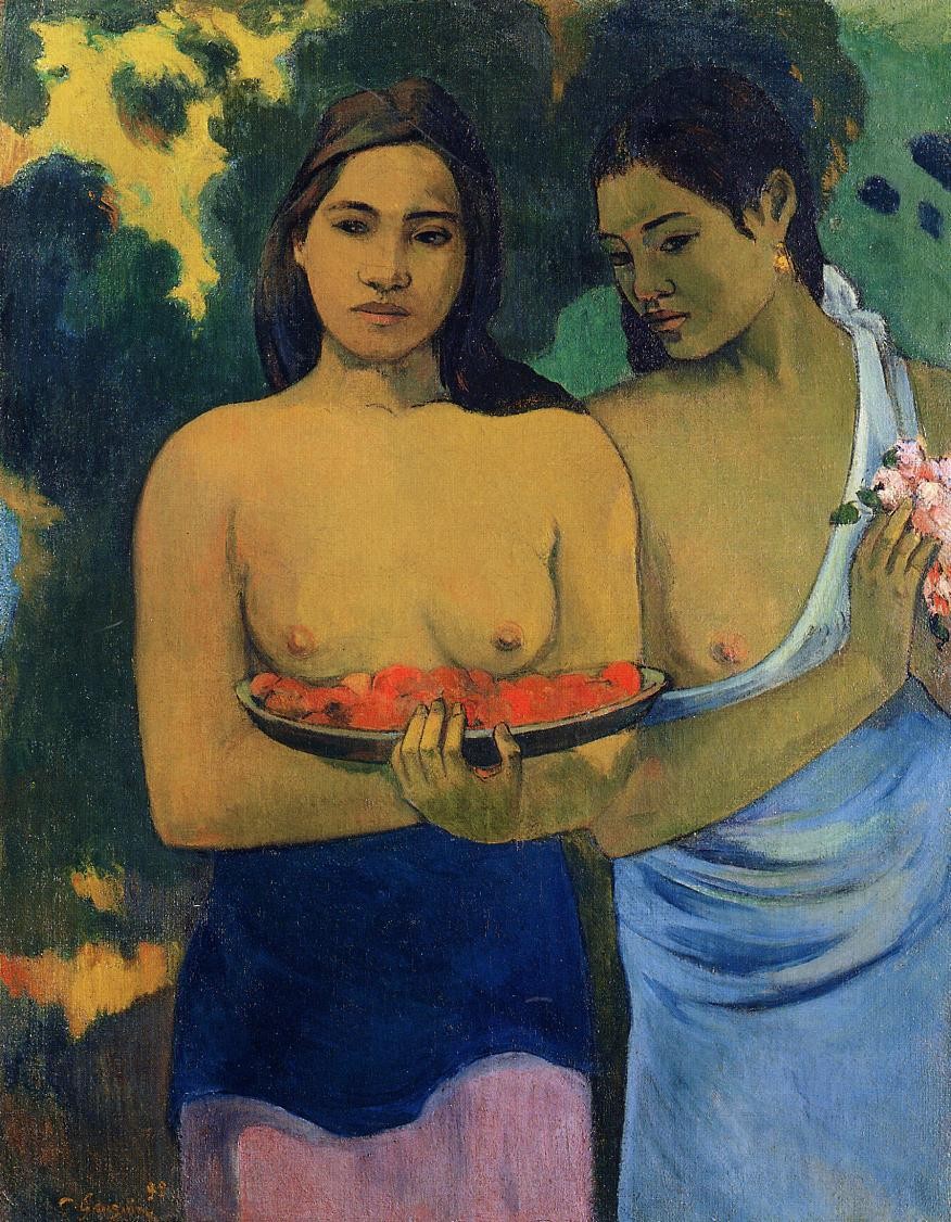 Two tahitian women by Paul Gauguin