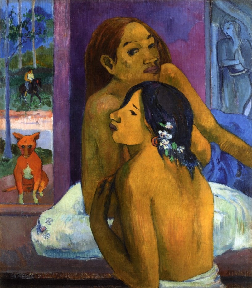 Two women (Flowered hair) by Paul Gauguin