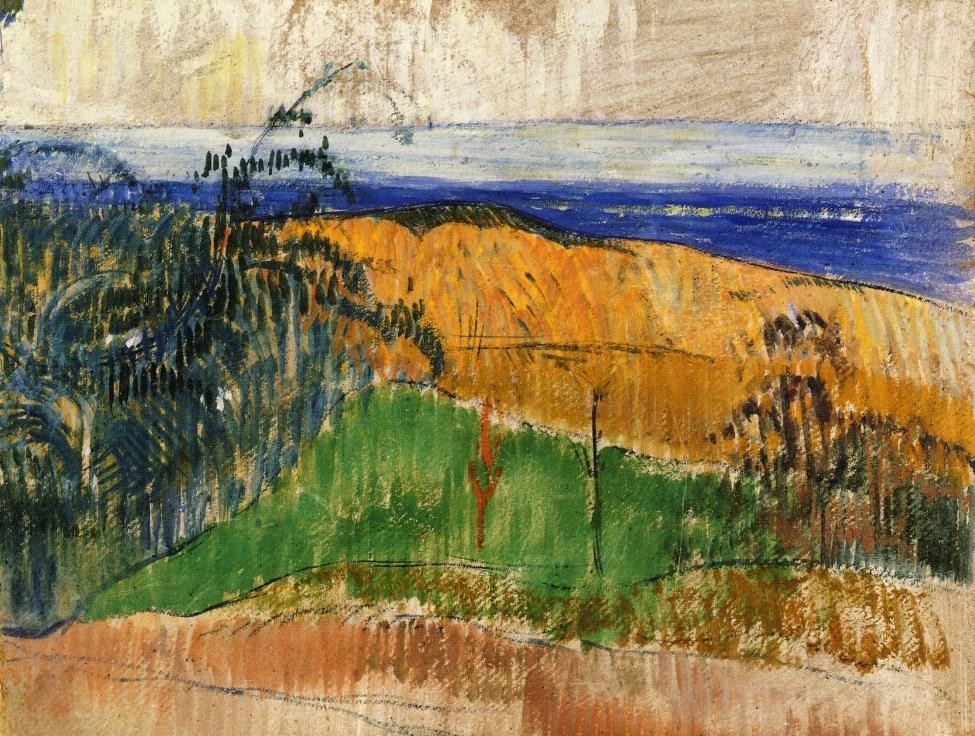 View of the beach at Bellangenai by Paul Gauguin