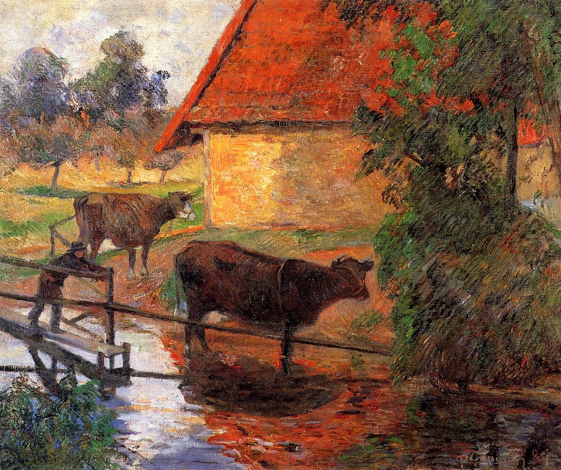 Watering place by Paul Gauguin