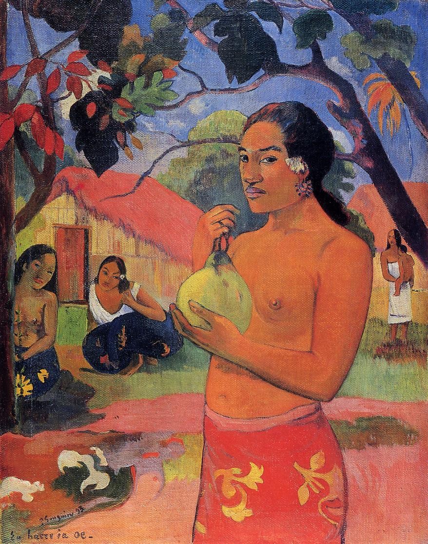 Woman Holding a Fruit by Paul Gauguin