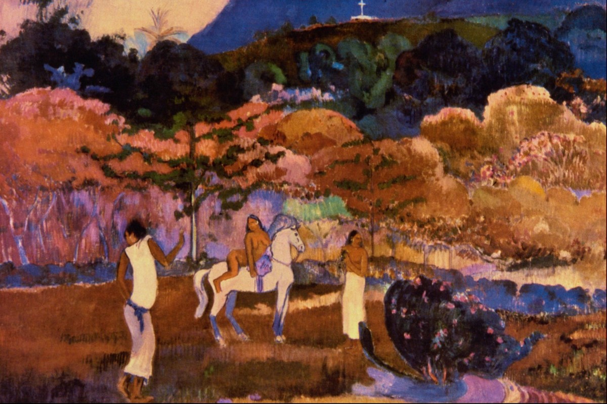 Women and white horse by Paul Gauguin