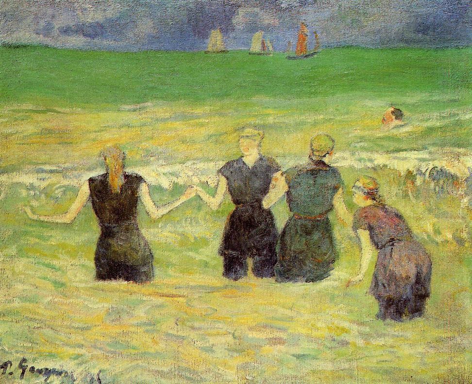 Women bathing (Dieppe) by Paul Gauguin