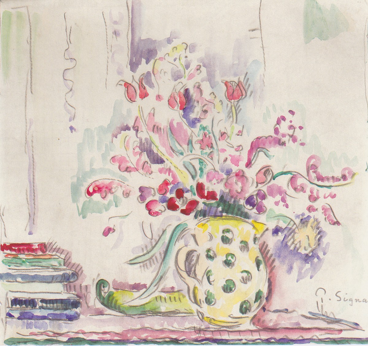 Floral still life by Paul Signac