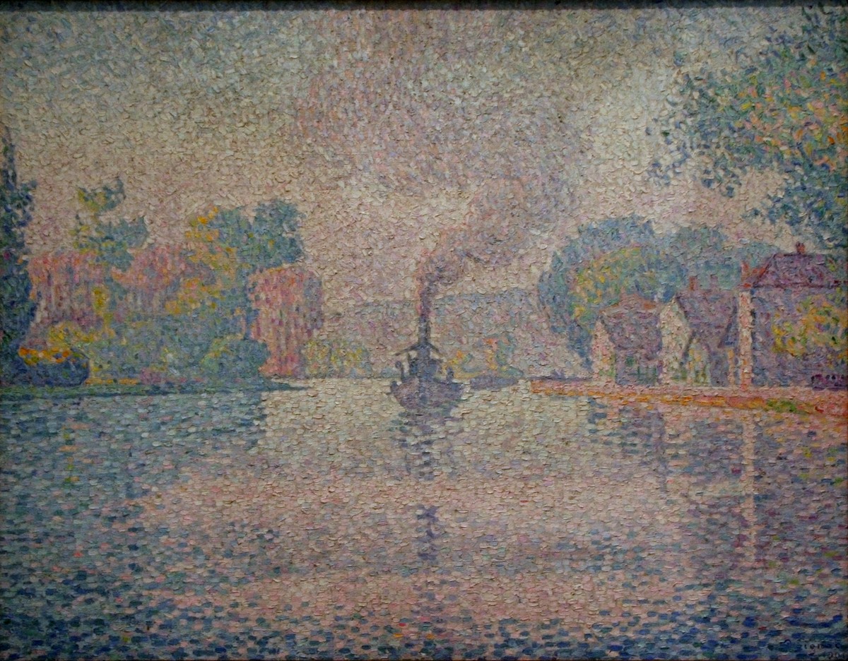 L'Hirondelle Steamer on the Seine by Paul Signac