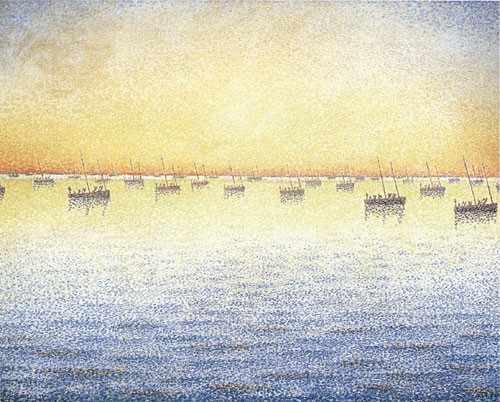 Setting Sun. Sardine Fishing. Adagio by Paul Signac