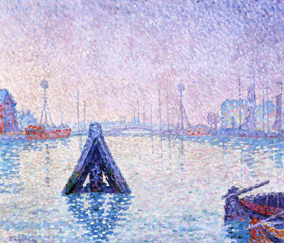 The Port at Vlissingen, Boats and Lighthouses by Paul Signac
