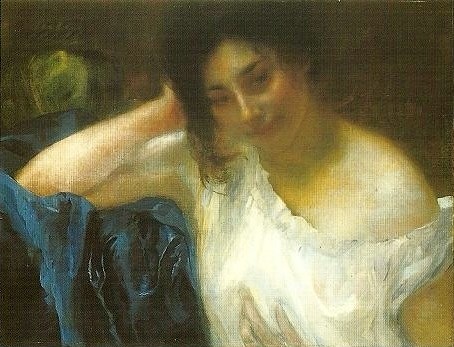 A Woman with a Blue Drapery by Paul-Albert Besnard