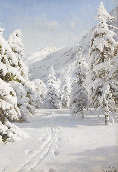 Winter landscape by Peder Monsted