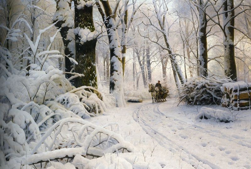 Wood in snow by Peder Monsted