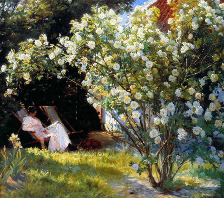 Marie in the Garden (The Roses) by Peder Severin Kroyer