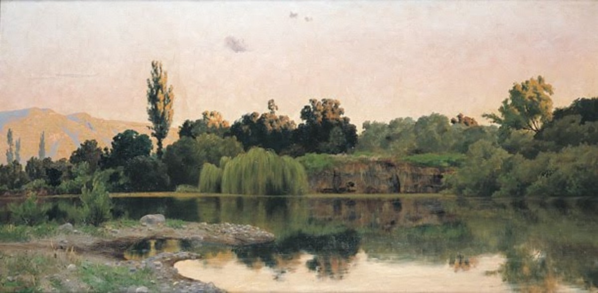Atardecer En El Estanque by Pedro Lira