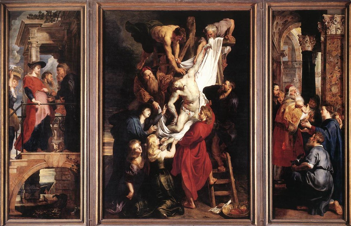 Descent from the Cross - triptych by Peter Paul Rubens