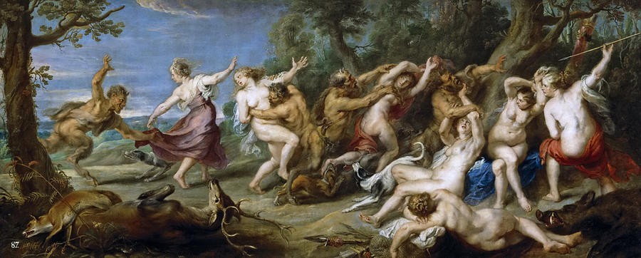Diana and her Nymphs Surprised by the Fauns by Peter Paul Rubens