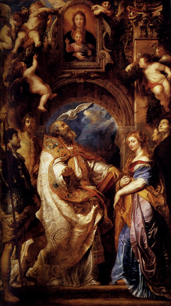 Saint Gregory with Saints Domitilla, Maurus, and Papianus by Peter Paul Rubens