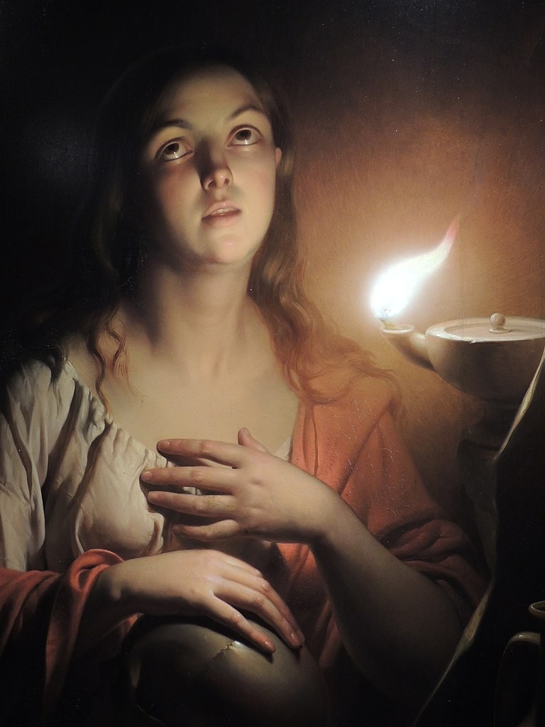 Saint Mary Magdalene in prayer by Petrus van Schendel