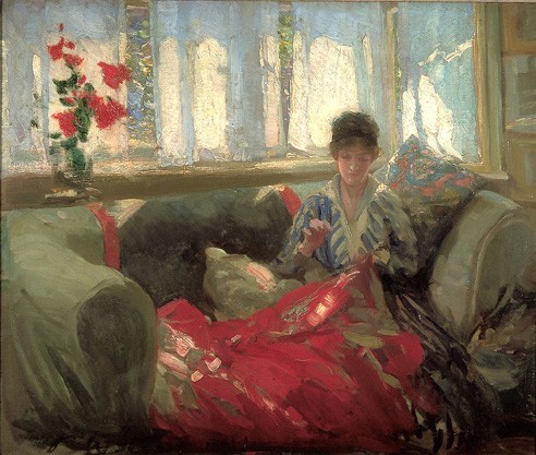 Woman Sewing by Philip Wilson Steer