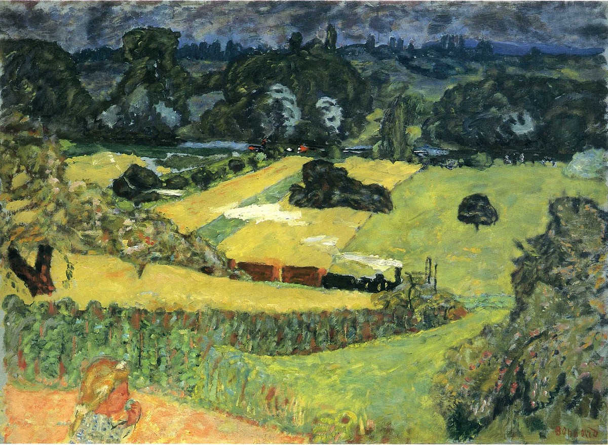 Landscape with freight train by Pierre Bonnard