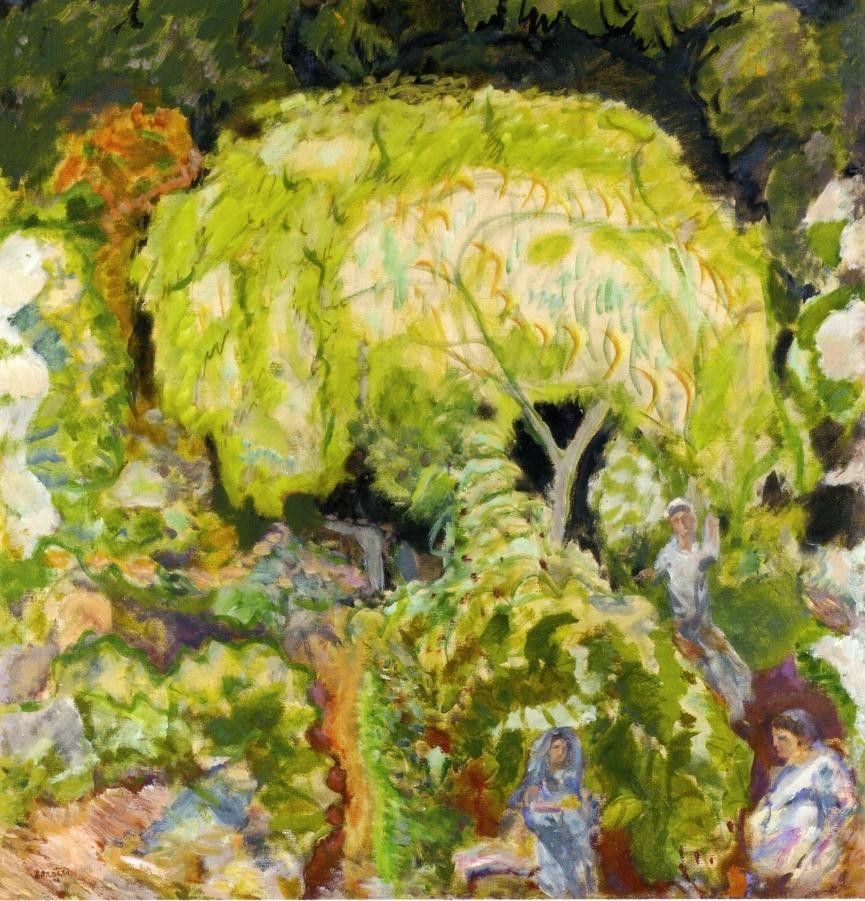 Landscape with Three Figures and Willow by Pierre Bonnard